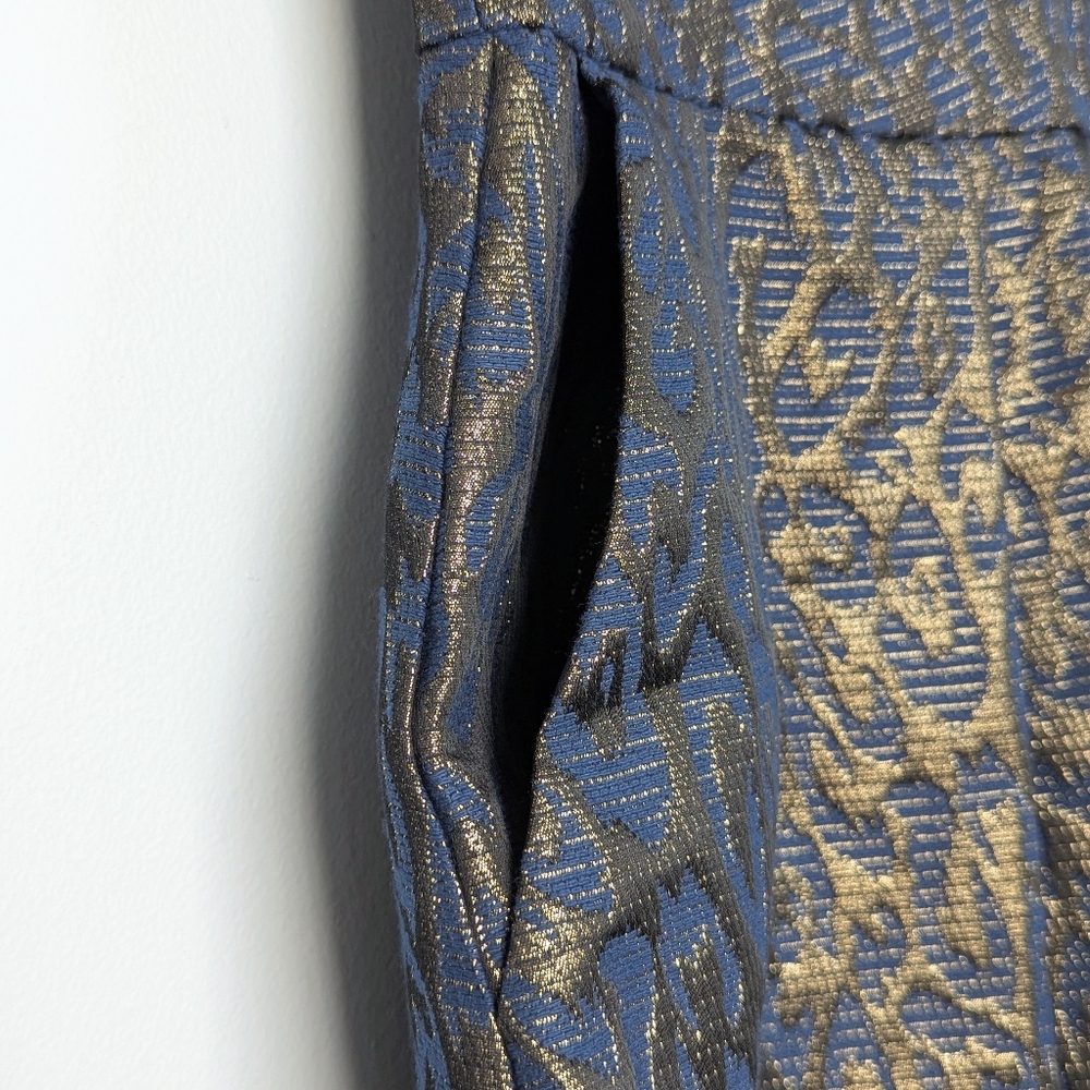 Vince Camuto Metallic Leopard Print Jaquard Fit And Flare Dress sz 12 - Picture 5 of 11